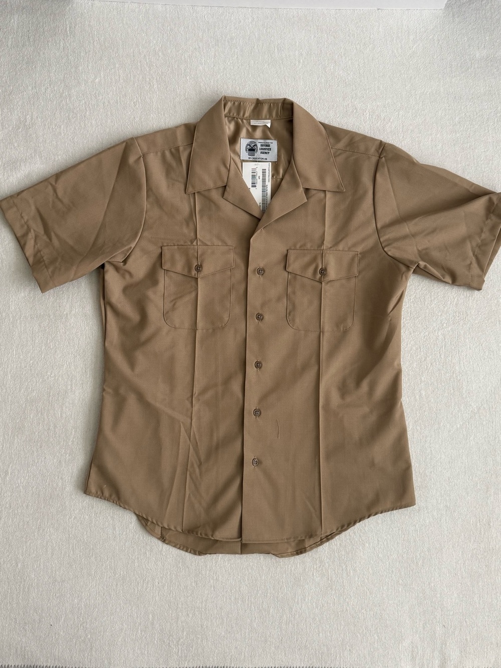 Military Khaki Uniform Shirt Men’s Large Classic Fit Short Sleeve NWT